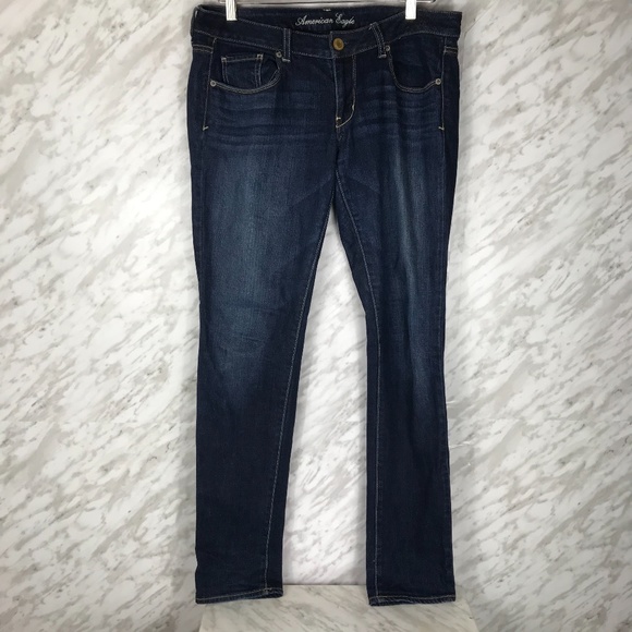 👻American Eagle Skinny Jeans Medium Wash 8 L 🐝 - Picture 1 of 10